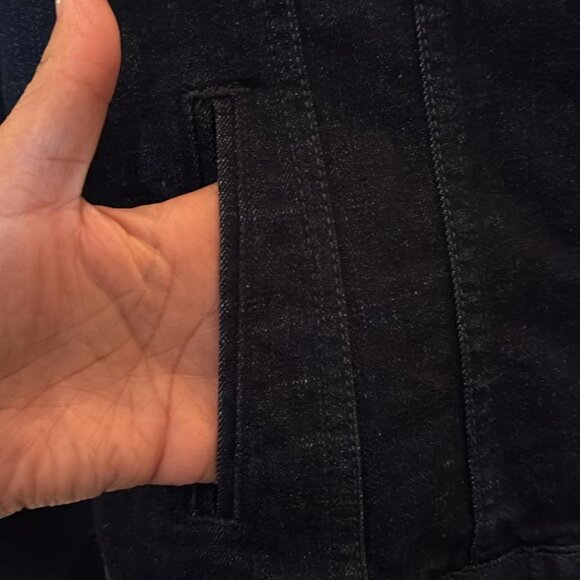 Levi Strauss Womens M Dark Gray Brushed Cotton Trucker Jacket XL - Picture 6 of 6